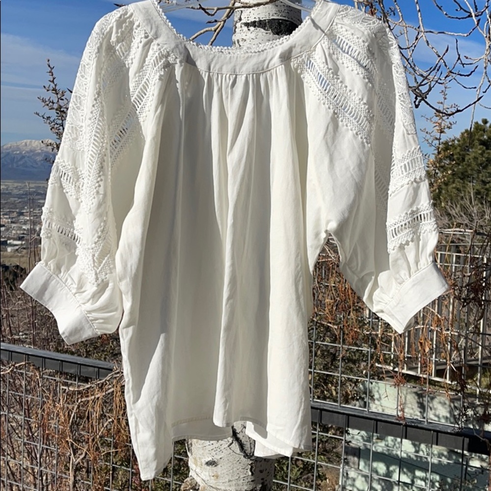 100% cotton embroidered top from Sundance.
